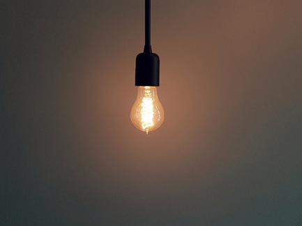 A light bulb - artificial light capable of disrupting sleep